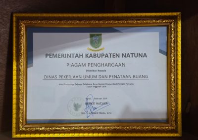Penghargaan Pelaksana DAK Terbaik Pertama TA. 2018