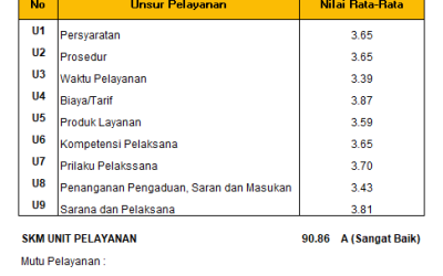 Hasil SKM Semester I Tahun 2025